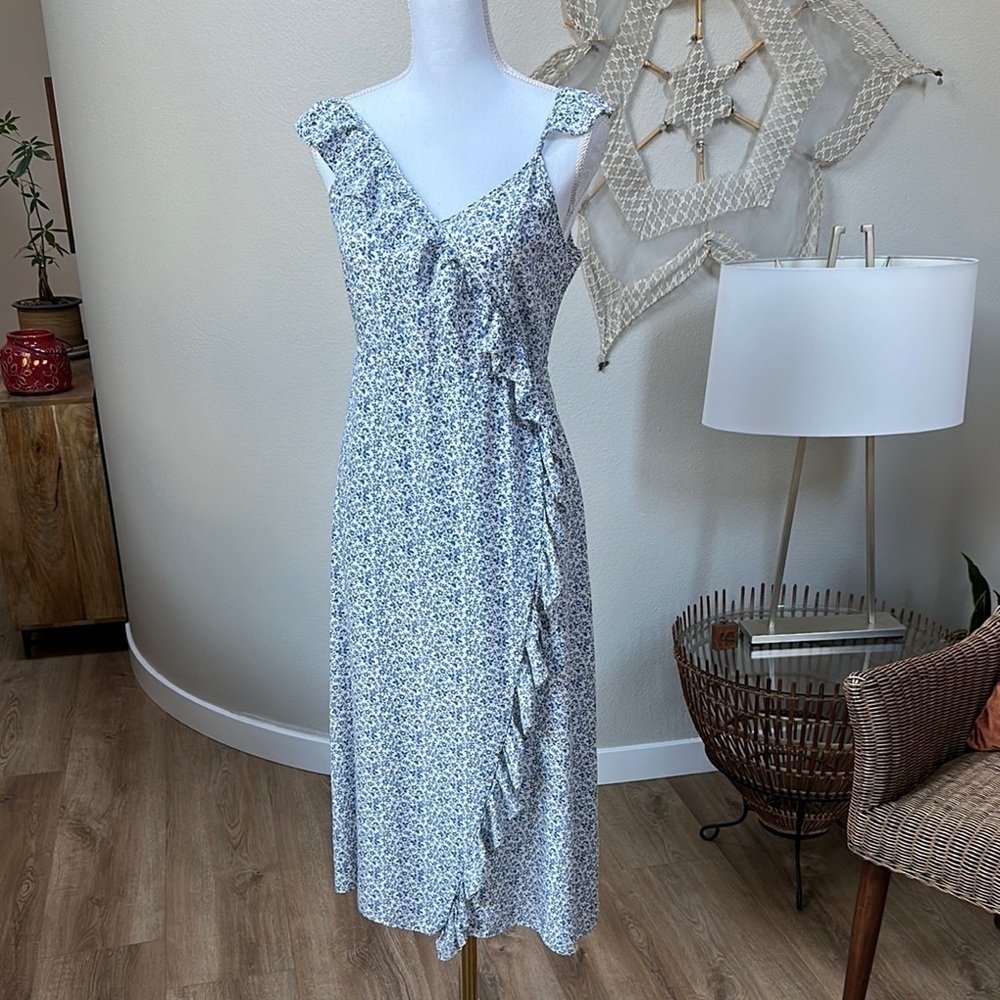 Madewell Brand Ruffle Wrap Maxi Dress In Americana Floral SZ 6
